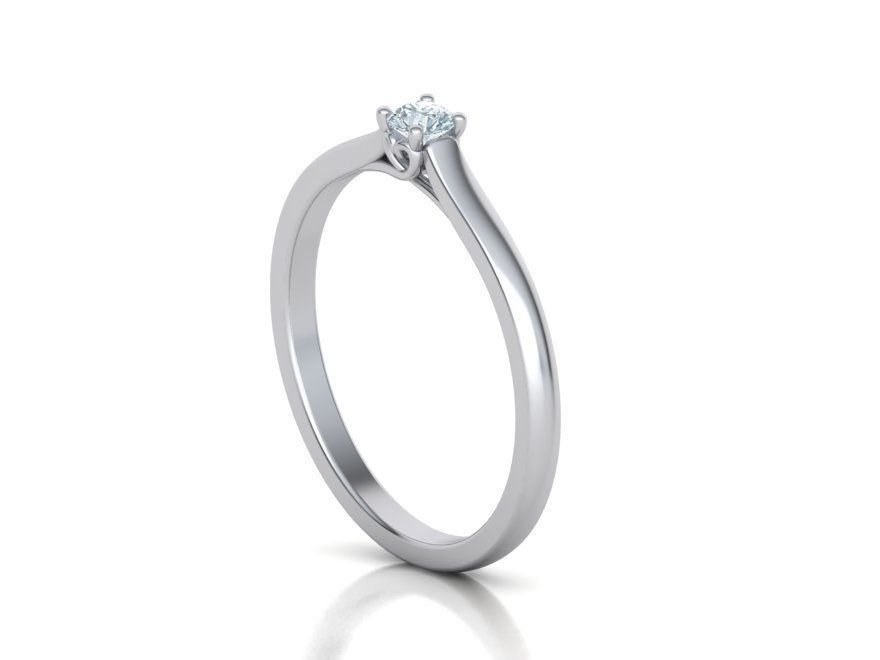Solitaire Engagement ring with 3mm stone 3dmodel 3D print model_13