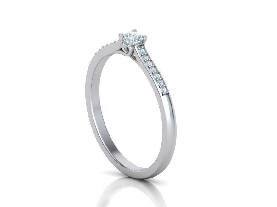 Solitaire Engagement ring with 3mm stone 3dmodel 3D print model_9
