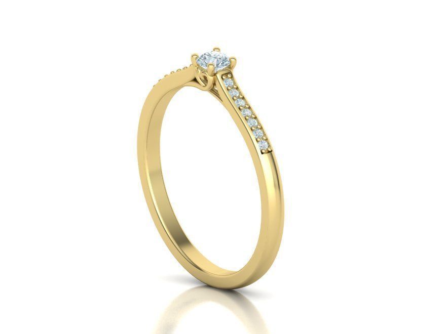 Solitaire Engagement ring with 3mm stone 3dmodel 3D print model_10