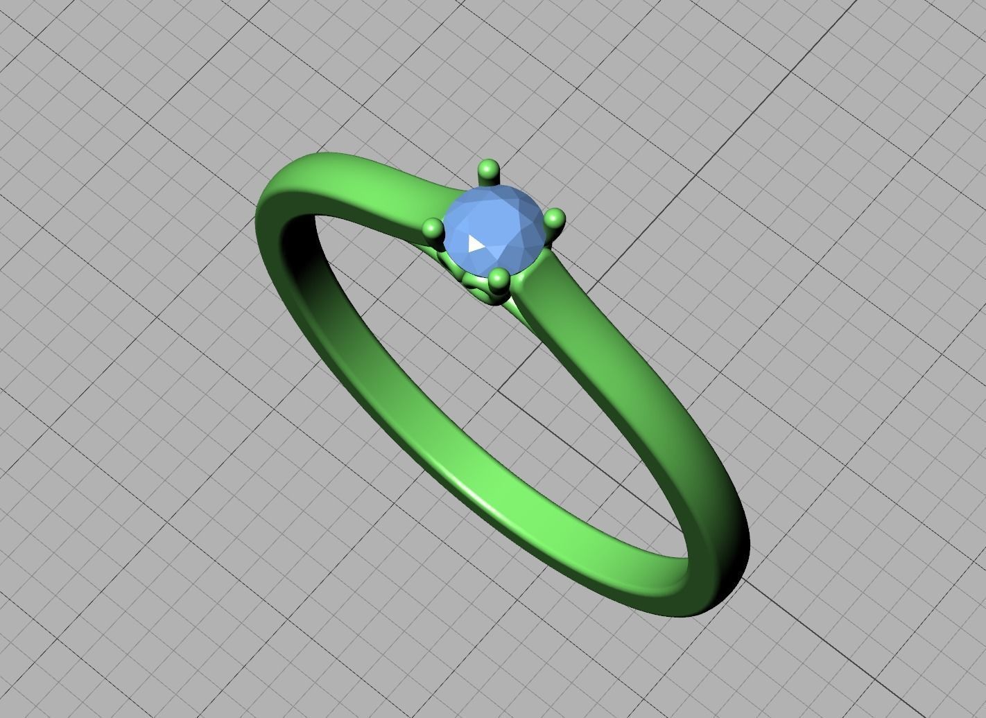 Solitaire Engagement ring with 3mm stone 3dmodel 3D print model_28