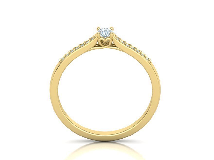 Solitaire Engagement ring with 3mm stone 3dmodel 3D print model_18