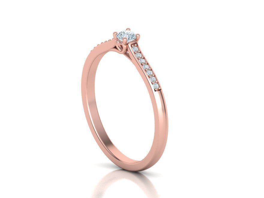 Solitaire Engagement ring with 3mm stone 3dmodel 3D print model_8