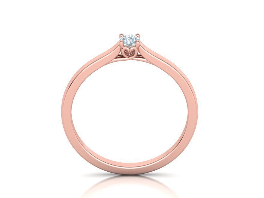 Solitaire Engagement ring with 3mm stone 3dmodel 3D print model_17