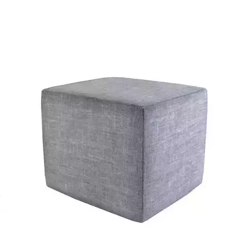 Pouffe cube ottoman fabric Low-poly 3D model