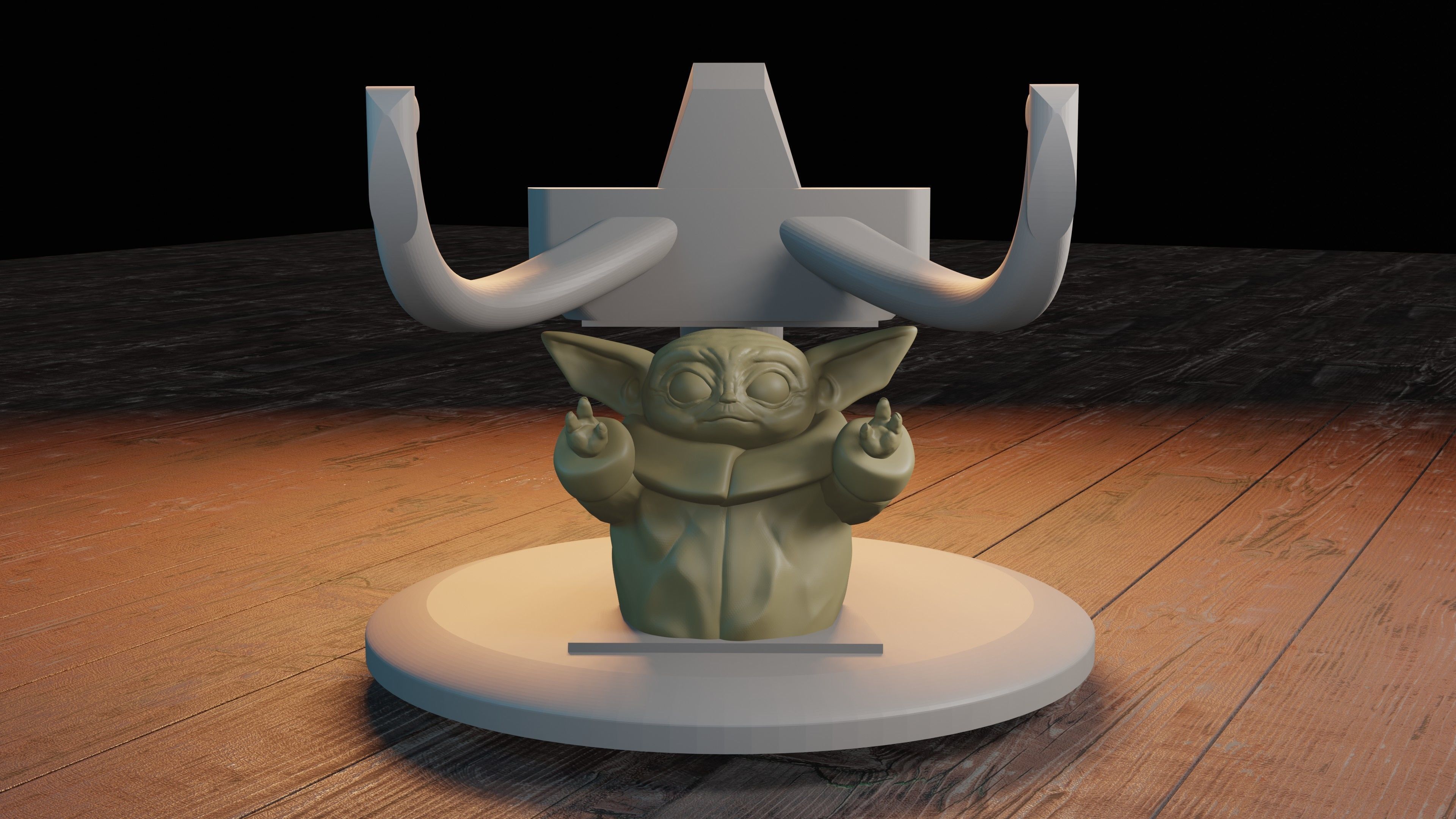 Yoda baby mando ps4 3D print model_4