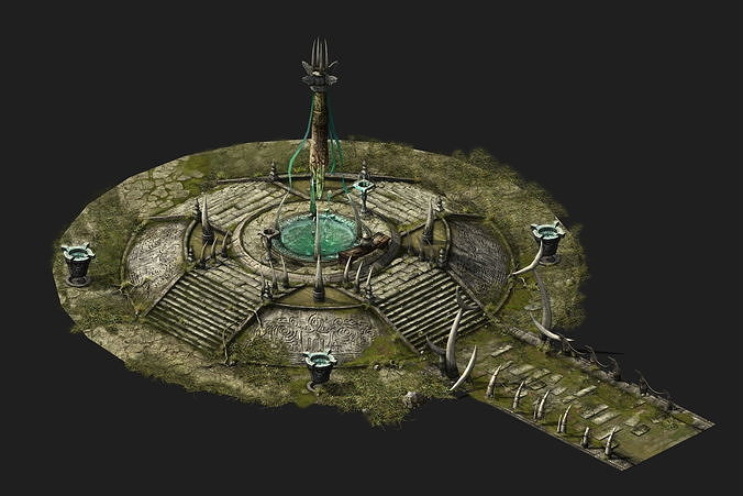 me Models - poison Valley Scene - Duwang altar 01 3D model