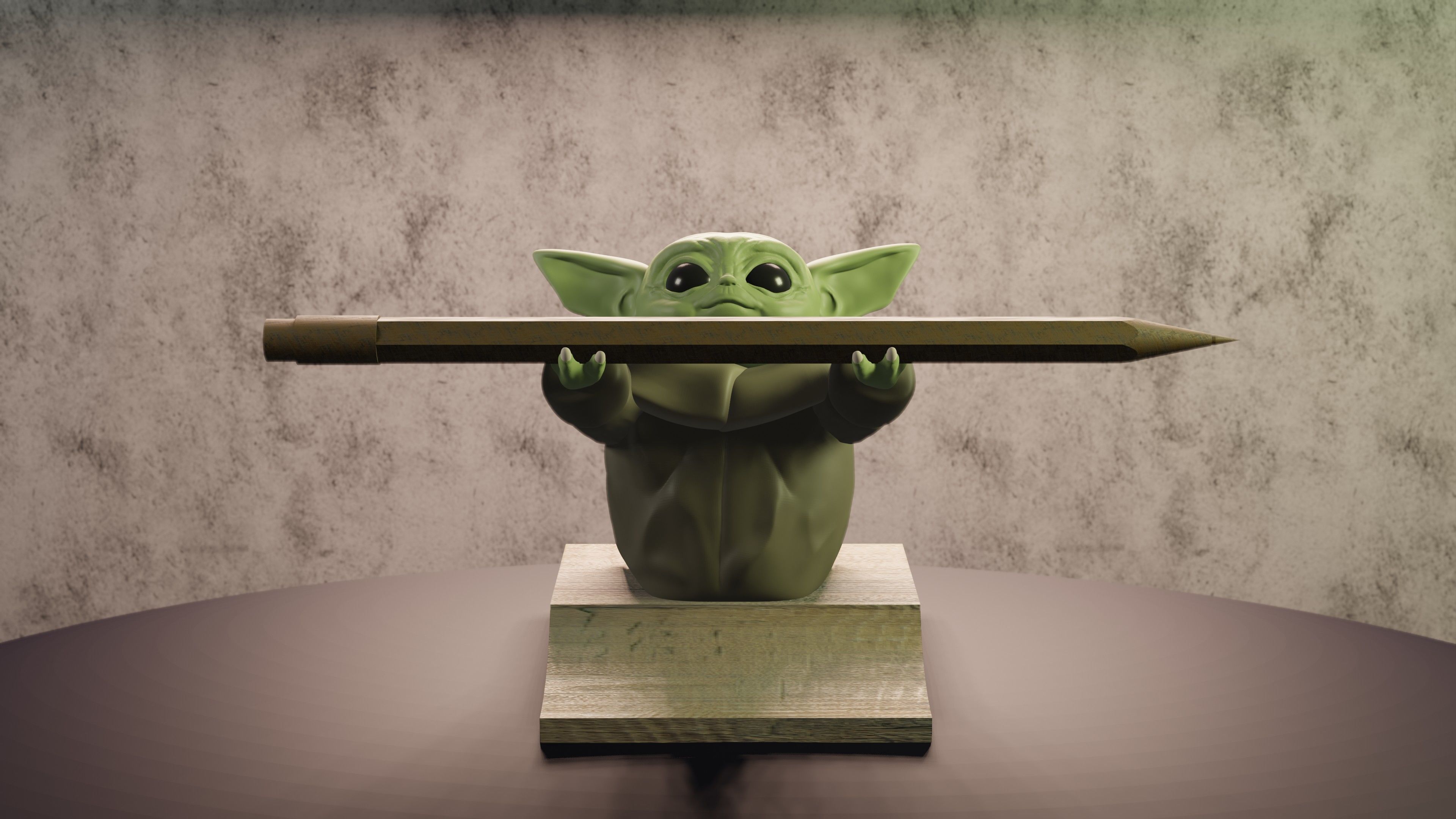 Baby Yoda Porta Lapiz 3D print model_1