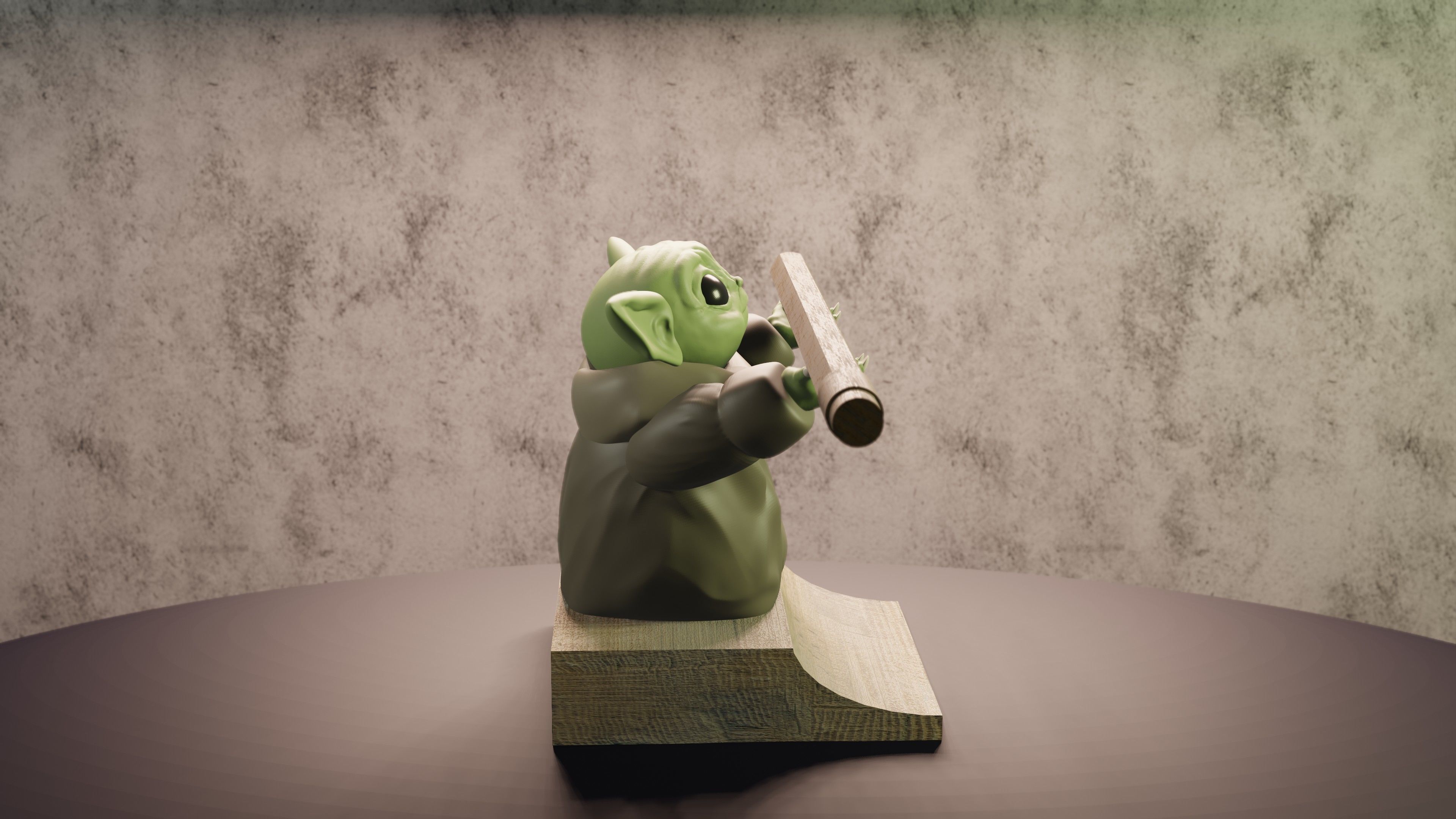 Baby Yoda Porta Lapiz 3D print model_3