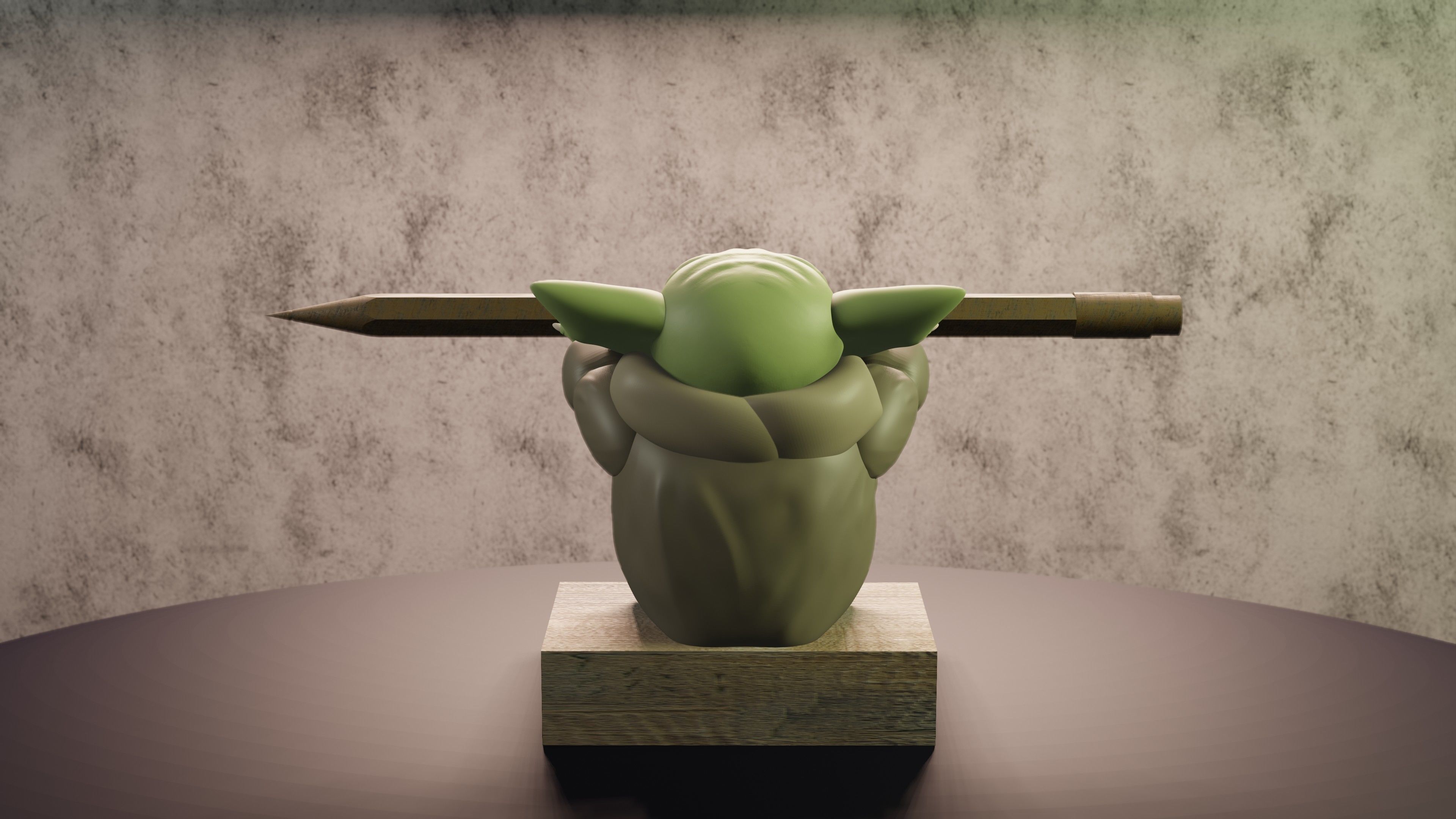 Baby Yoda Porta Lapiz 3D print model_5
