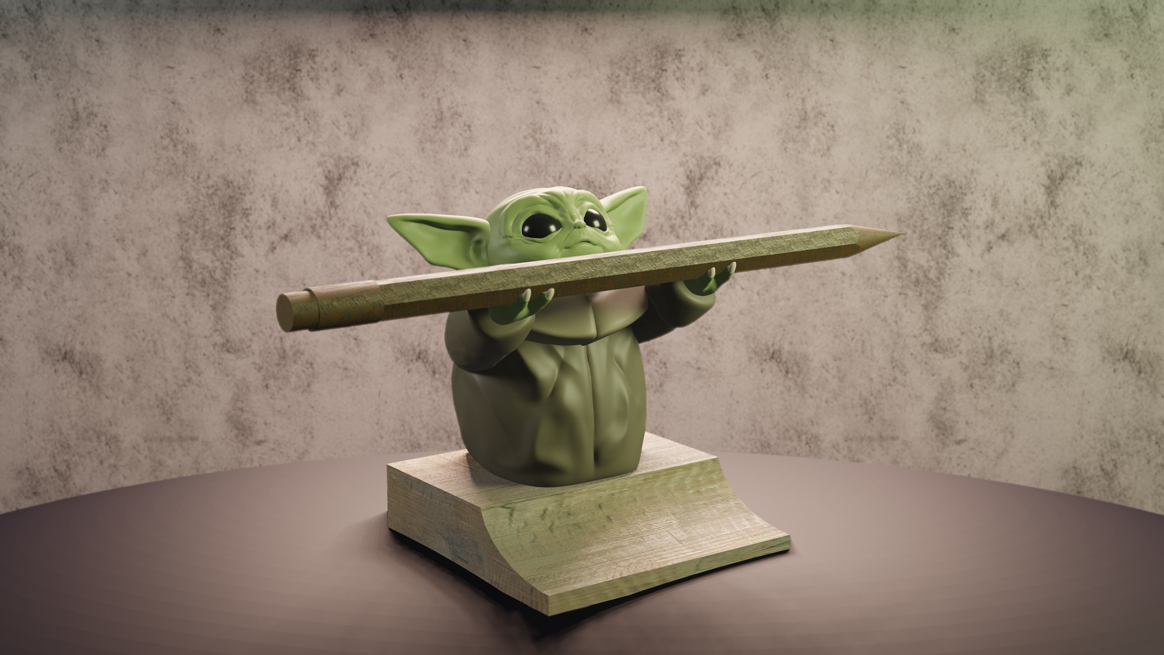 Baby Yoda Porta Lapiz 3D print model_2
