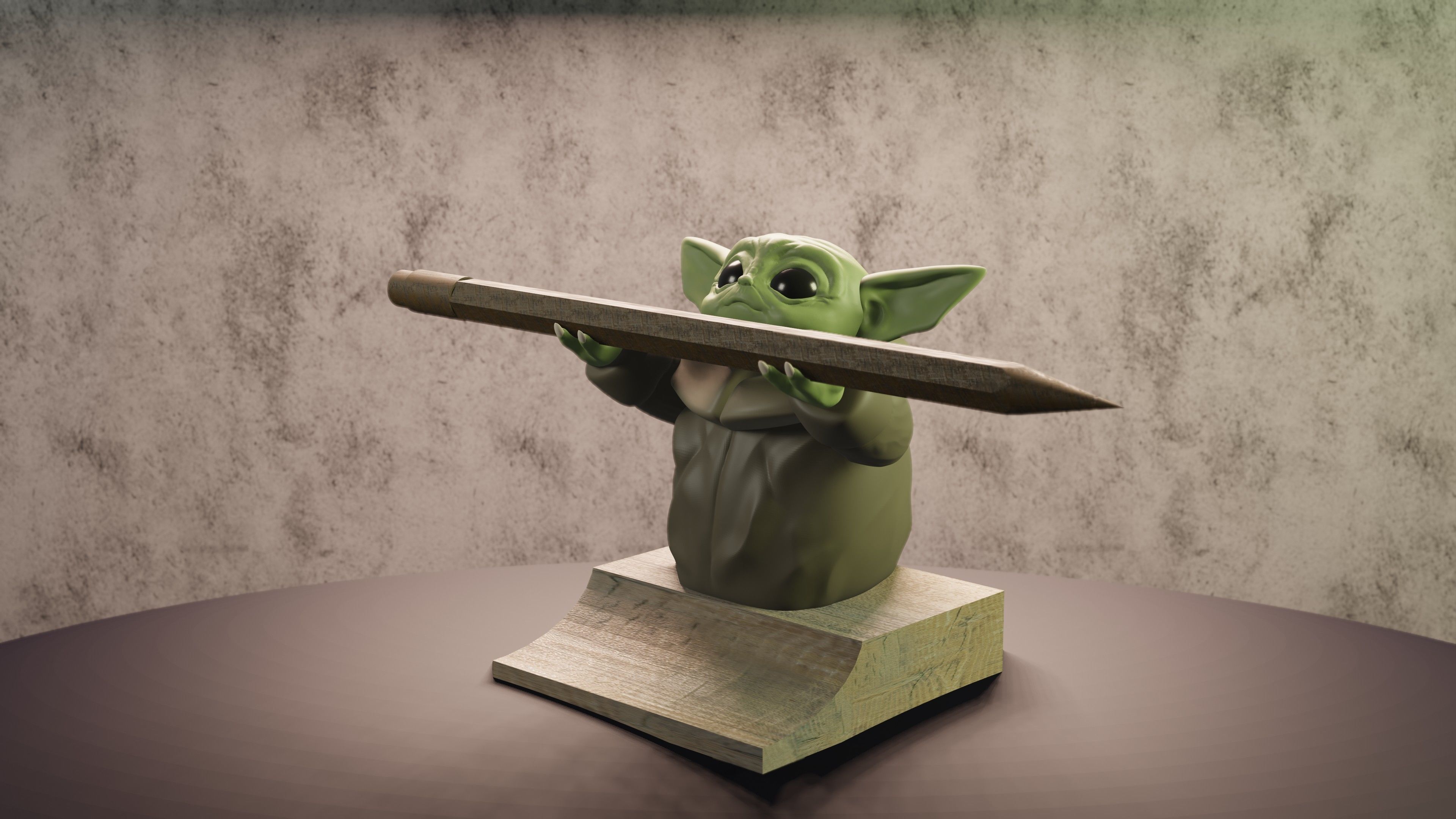 Baby Yoda Porta Lapiz 3D print model_4