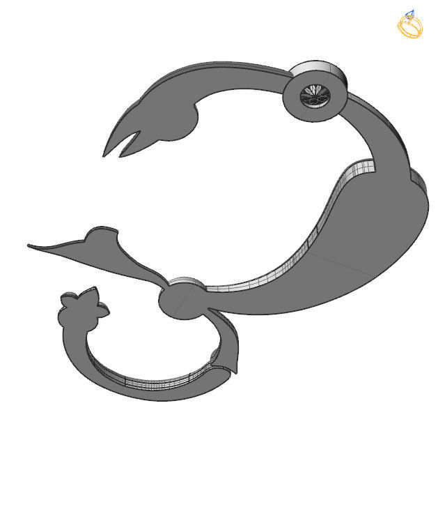 Bird calligraphy with armenian letter Ya 3D print model_2