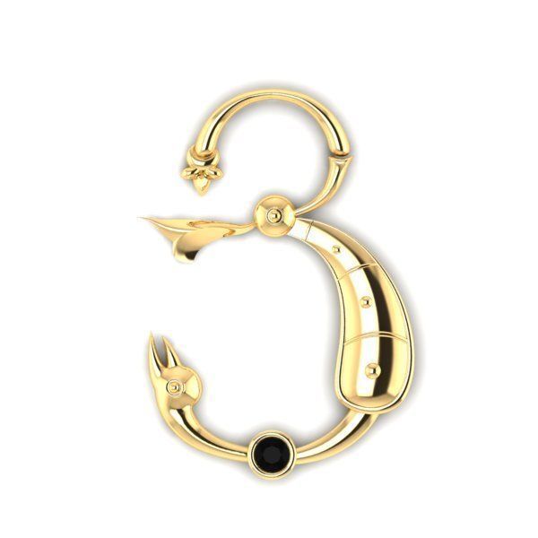 Bird calligraphy with armenian letter Ya 3D print model_14