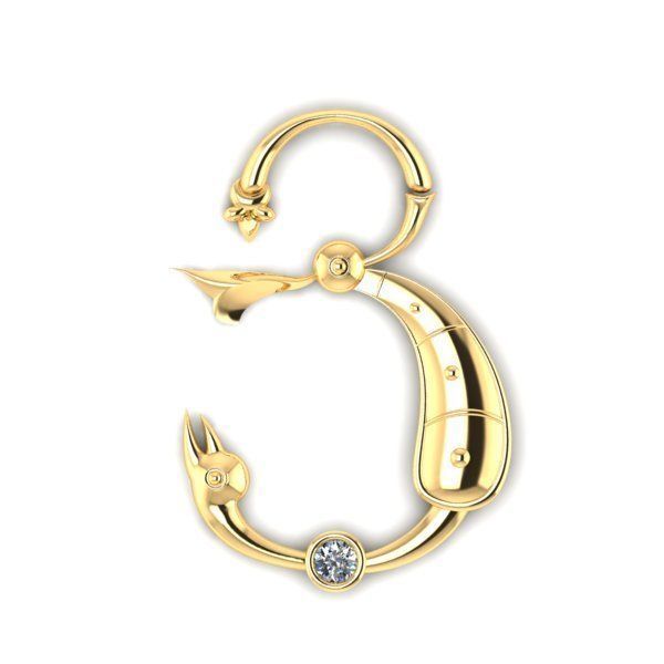 Bird calligraphy with armenian letter Ya 3D print model_15