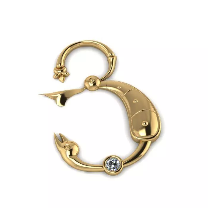 Bird calligraphy with armenian letter Ya 3D print model_0