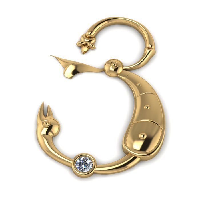 Bird calligraphy with armenian letter Ya 3D print model_4