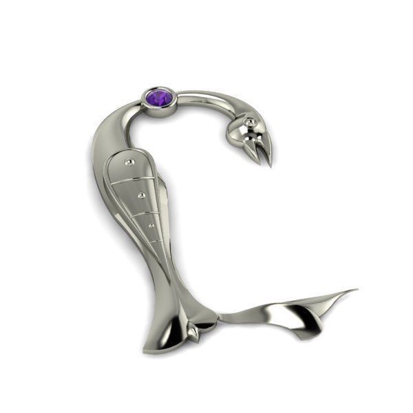 Bird calligraphy with armenian letter Y 3D print model_21