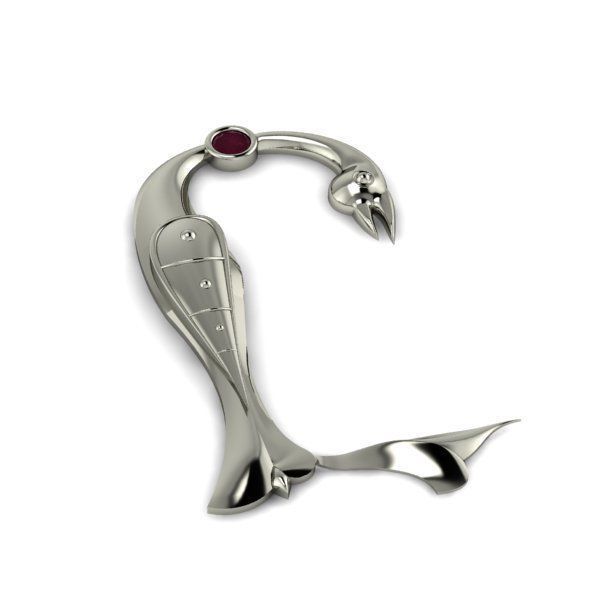 Bird calligraphy with armenian letter Y 3D print model_26