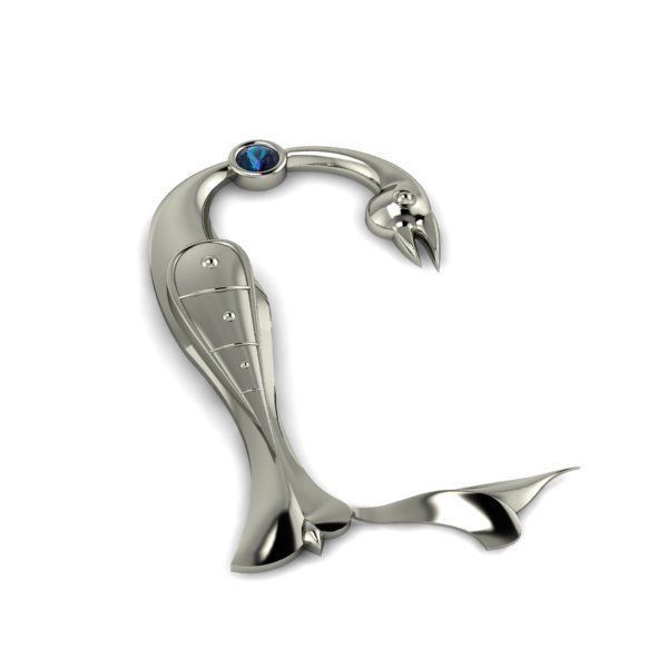 Bird calligraphy with armenian letter Y 3D print model_20