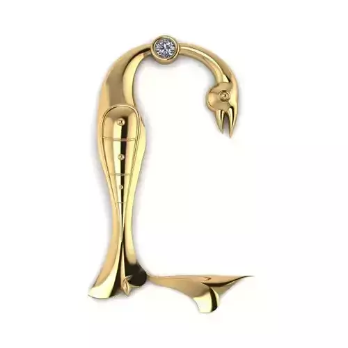 Bird calligraphy with armenian letter Y