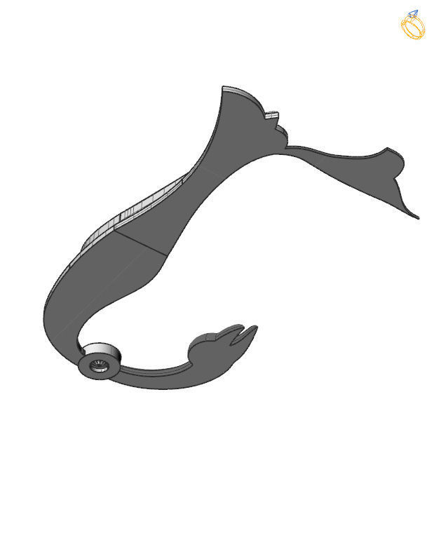 Bird calligraphy with armenian letter Y 3D print model_5