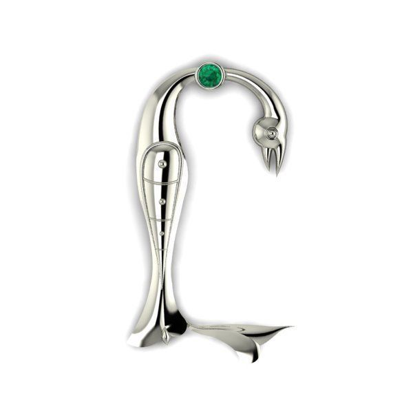 Bird calligraphy with armenian letter Y 3D print model_11