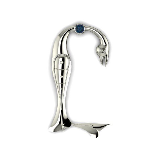 Bird calligraphy with armenian letter Y 3D print model_6