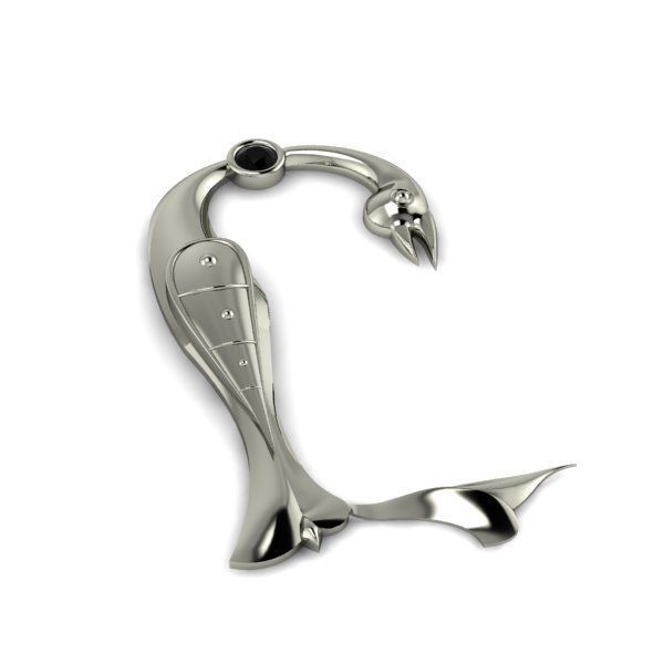 Bird calligraphy with armenian letter Y 3D print model_23