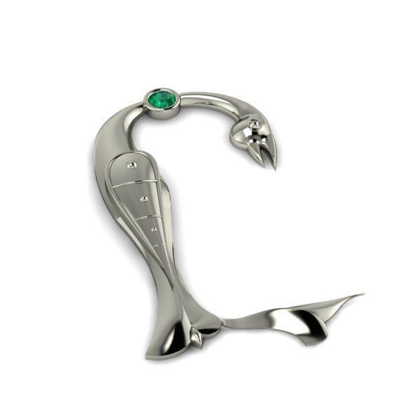 Bird calligraphy with armenian letter Y 3D print model_25