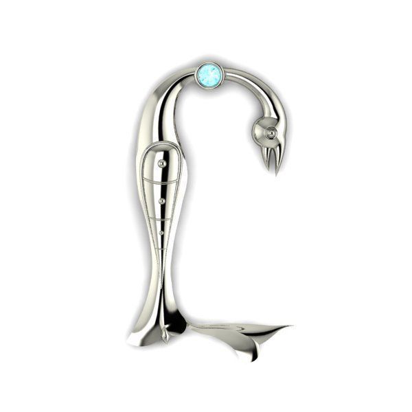 Bird calligraphy with armenian letter Y 3D print model_8