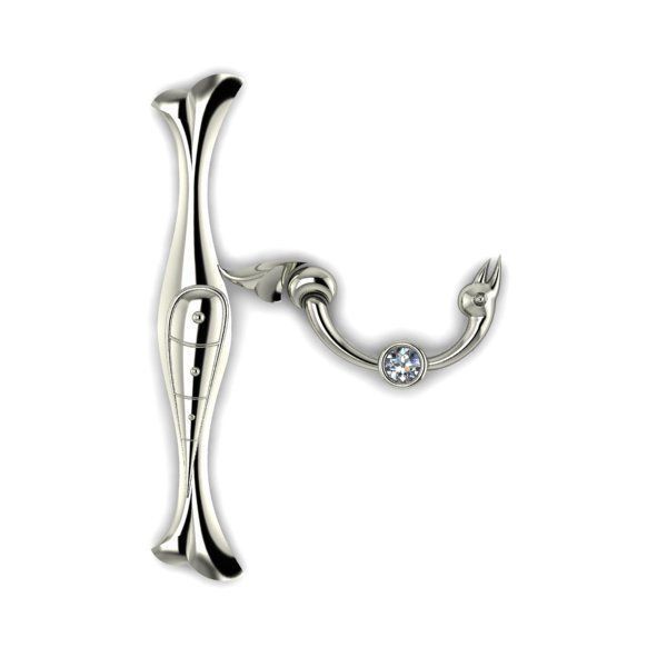 Bird calligraphy with armenian letter Xh 3D print model_10