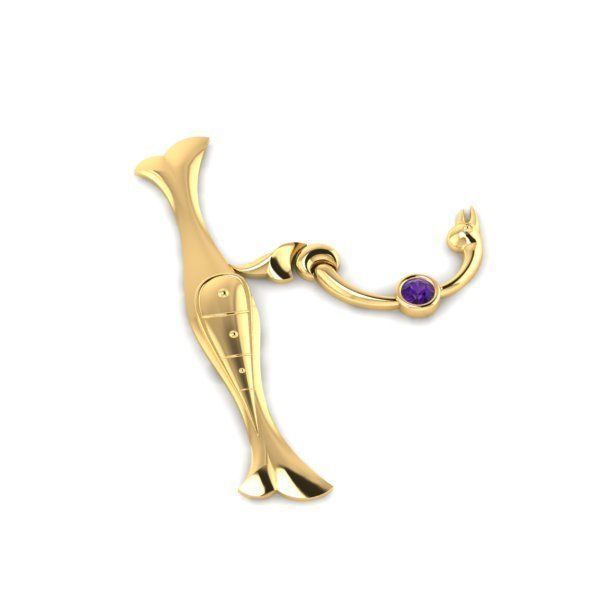 Bird calligraphy with armenian letter Xh 3D print model_28