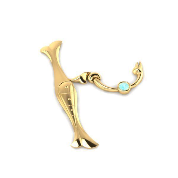 Bird calligraphy with armenian letter Xh 3D print model_29