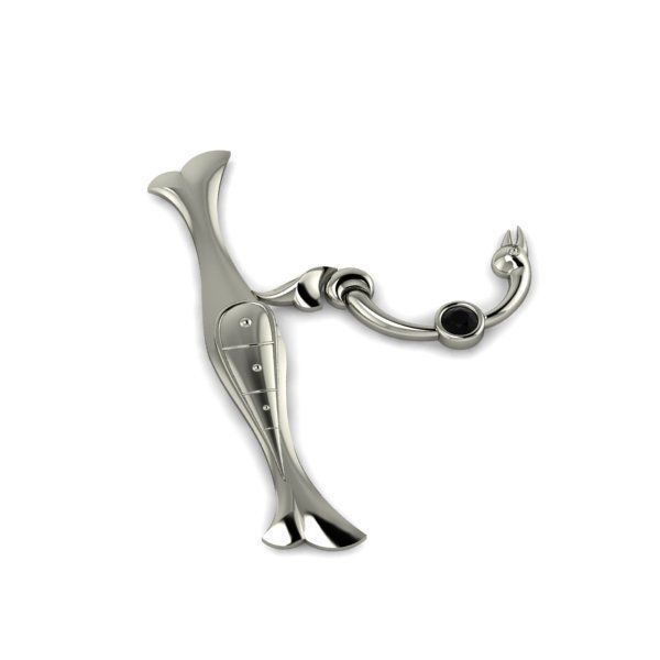 Bird calligraphy with armenian letter Xh 3D print model_23