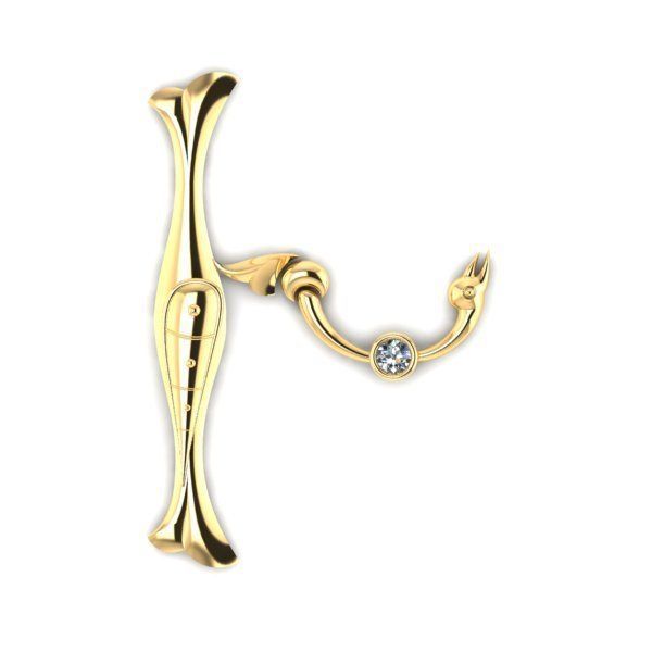 Bird calligraphy with armenian letter Xh 3D print model_17