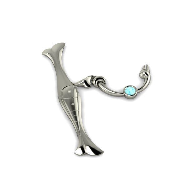 Bird calligraphy with armenian letter Xh 3D print model_22