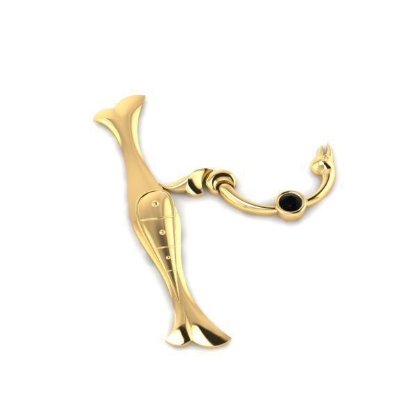 Bird calligraphy with armenian letter Xh 3D print model_30