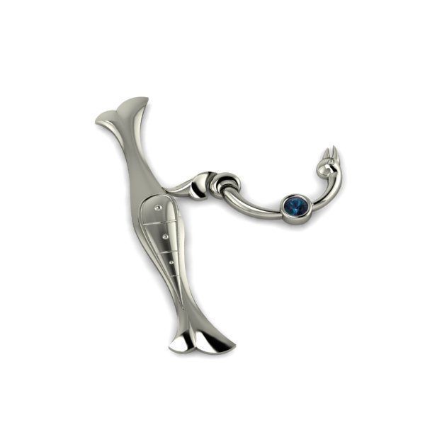 Bird calligraphy with armenian letter Xh 3D print model_20