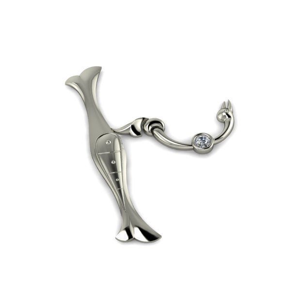 Bird calligraphy with armenian letter Xh 3D print model_24