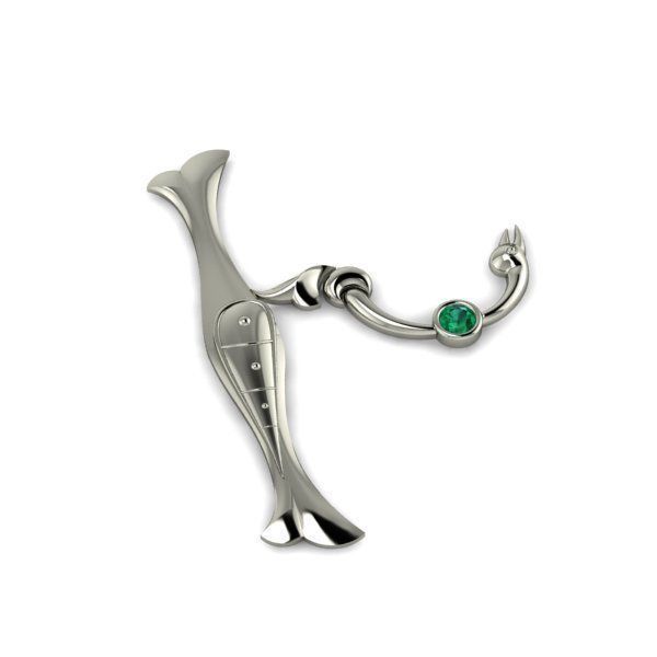 Bird calligraphy with armenian letter Xh 3D print model_25