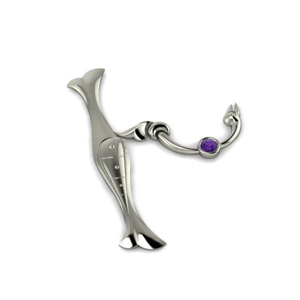 Bird calligraphy with armenian letter Xh 3D print model_21