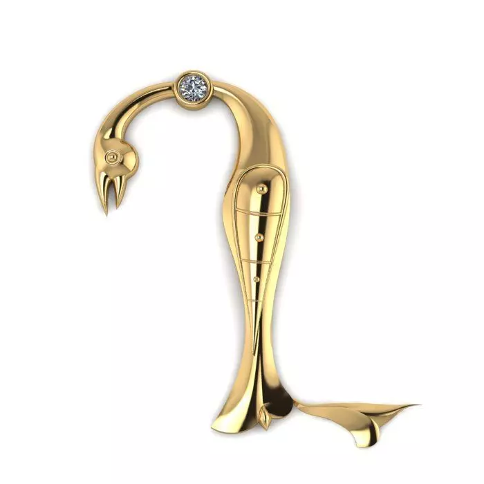 Bird calligraphy with armenian letter X 3D print model