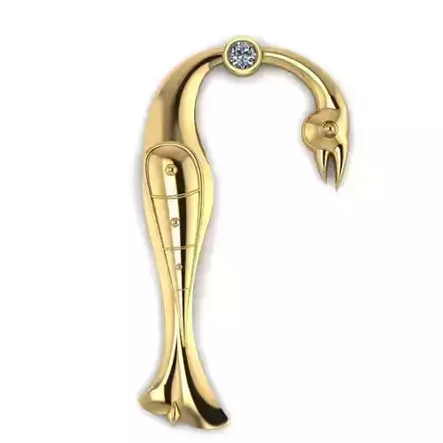 Bird calligraphy with armenian letter Rh