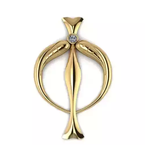 Bird calligraphy with armenian letter Ph