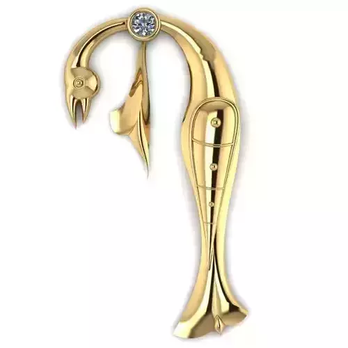 Bird calligraphy with armenian letter P