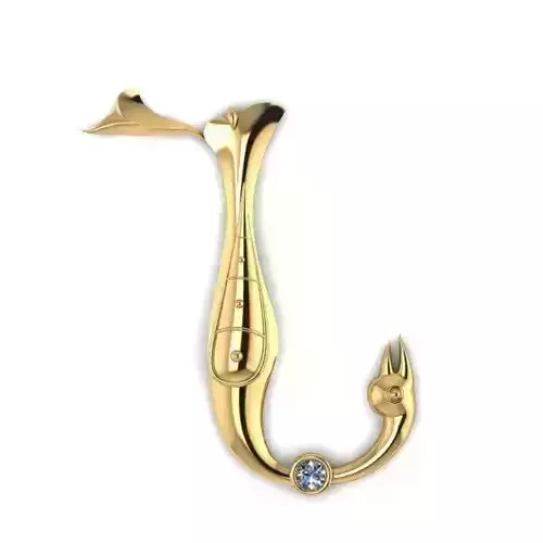 Bird calligraphy with armenian letter N 3D print model