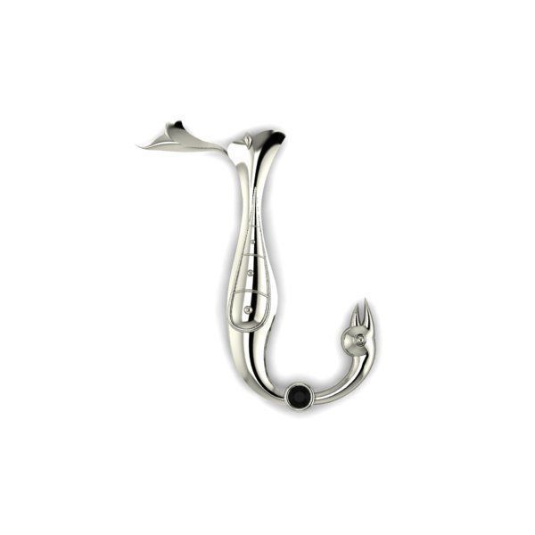 Bird calligraphy with armenian letter N 3D print model_9