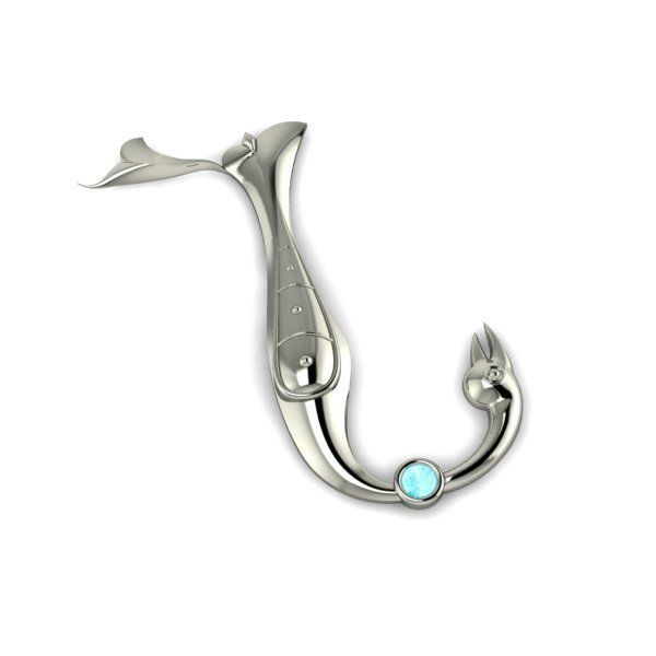 Bird calligraphy with armenian letter N 3D print model_22