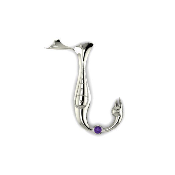 Bird calligraphy with armenian letter N 3D print model_7