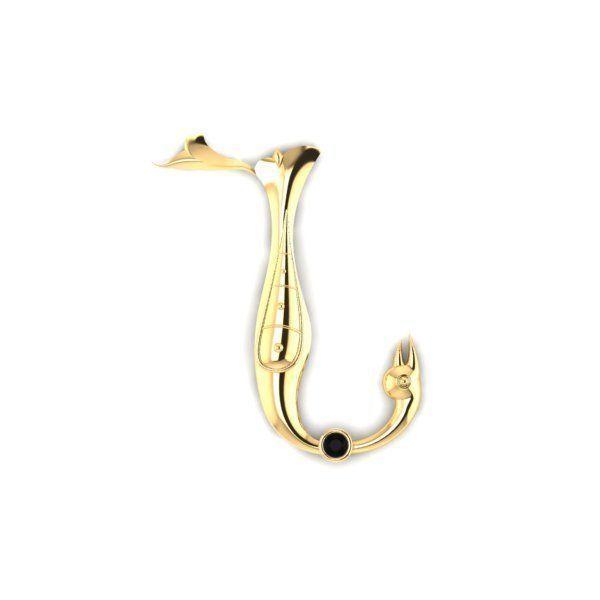 Bird calligraphy with armenian letter N 3D print model_16